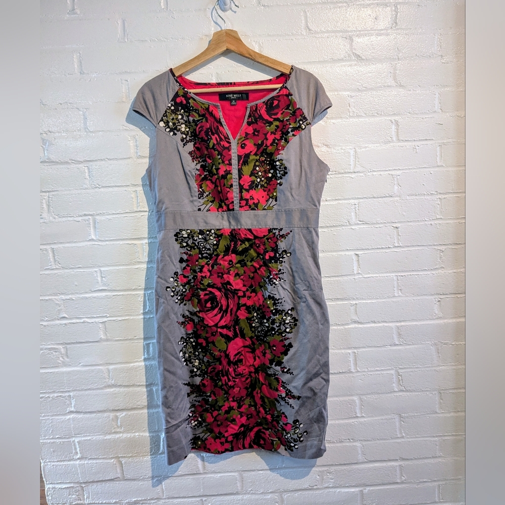 Floral Gray and Pink Dress